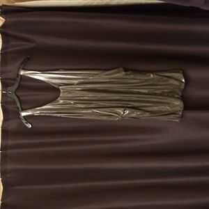 Diane von Furstenberg silver metallic dress, size 6
